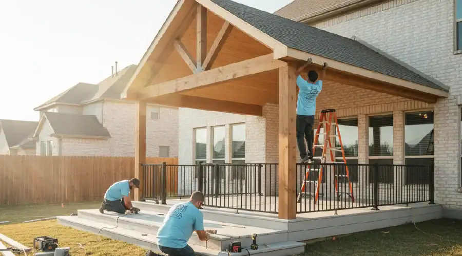 Deck and patio cover installation by professional contractors in DFW