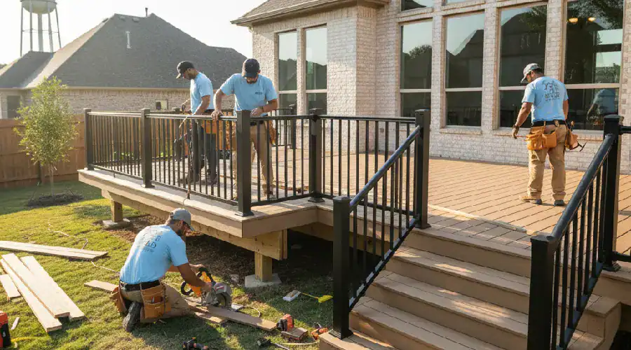 Deck installation on new home in The Colony, TX